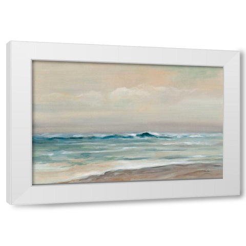 Whispering Wave White Modern Wood Framed Art Print by Vassileva, Silvia