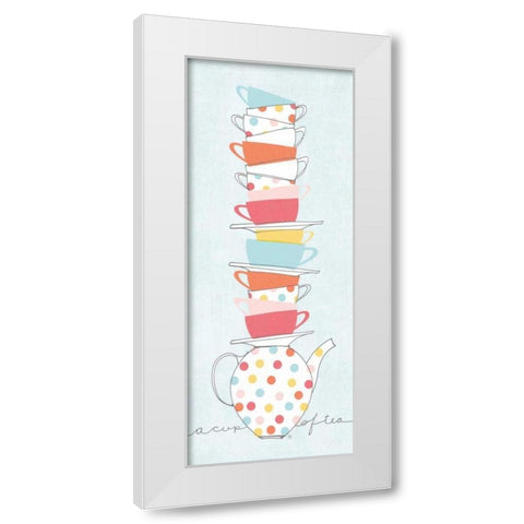 Stack of Cups I Pastel White Modern Wood Framed Art Print by Tillmon, Avery