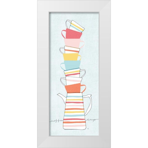 Stack of Cups II Pastel White Modern Wood Framed Art Print by Tillmon, Avery