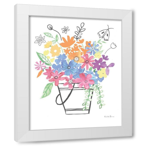 Floral Magic I Pastel White Modern Wood Framed Art Print by Zaman, Farida