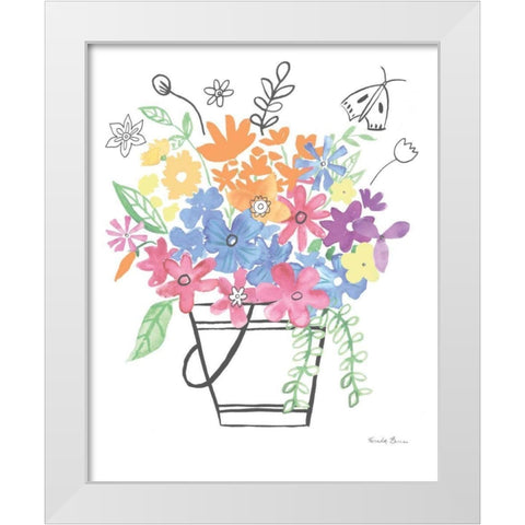 Floral Magic I Pastel White Modern Wood Framed Art Print by Zaman, Farida