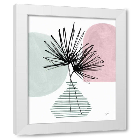 Fan Leaves Still Life White Modern Wood Framed Art Print by Panganiban, Karyn