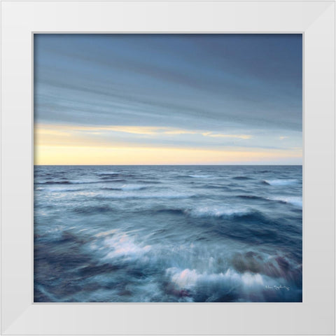 Lake Superior Waves Navy Crop White Modern Wood Framed Art Print by Majchrowicz, Alan