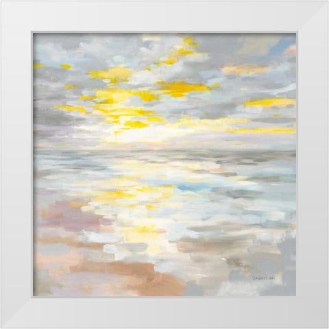 Sunup on the Sea White Modern Wood Framed Art Print by Nai, Danhui