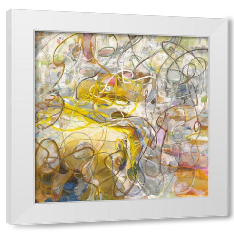 Strings of Light II White Modern Wood Framed Art Print by Nai, Danhui