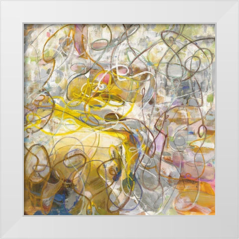 Strings of Light II White Modern Wood Framed Art Print by Nai, Danhui