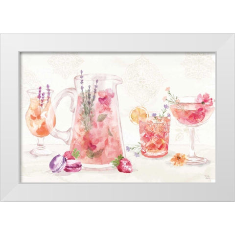 Classy Cocktails I White Modern Wood Framed Art Print by June, Dina