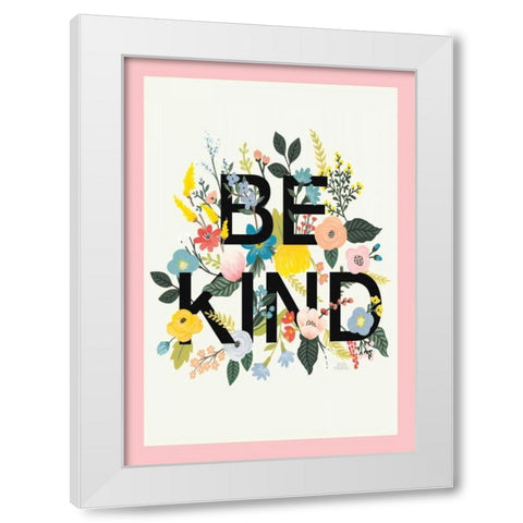 Wild Garden I Be Kind CP Crop II White Modern Wood Framed Art Print by Marshall, Laura