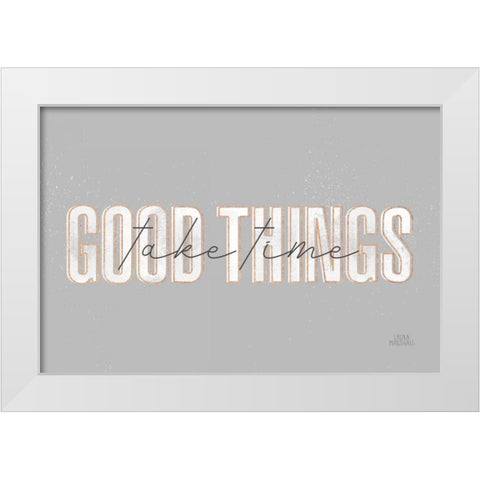 Morning Affirmations III Gray Horizontal White Modern Wood Framed Art Print by Marshall, Laura