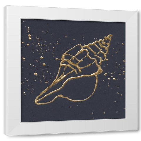 Gold Conch II White Modern Wood Framed Art Print by Paschke, Chris