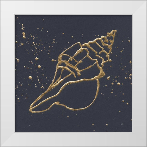 Gold Conch II White Modern Wood Framed Art Print by Paschke, Chris