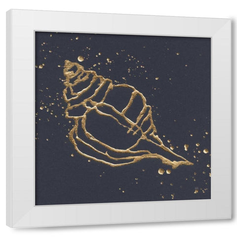 Gold Conch III White Modern Wood Framed Art Print by Paschke, Chris