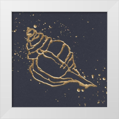 Gold Conch III White Modern Wood Framed Art Print by Paschke, Chris