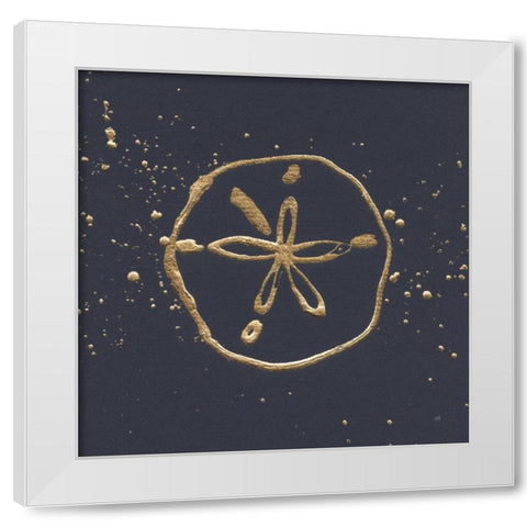 Gold Sand Dollar I White Modern Wood Framed Art Print by Paschke, Chris