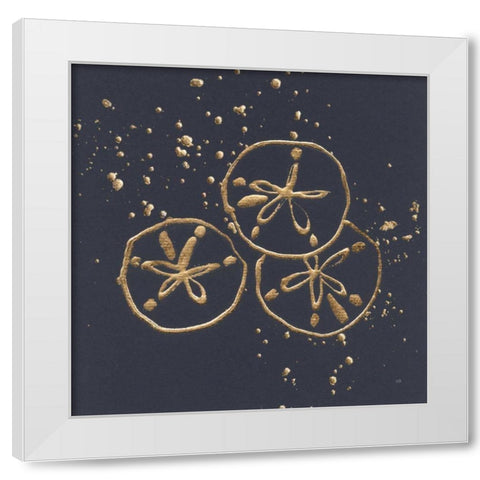 Gold Sand Dollar II White Modern Wood Framed Art Print by Paschke, Chris