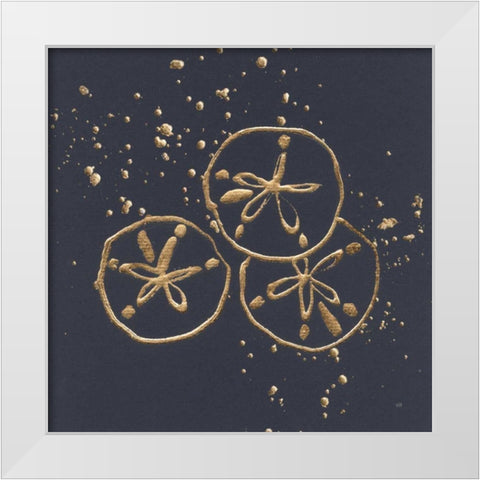 Gold Sand Dollar II White Modern Wood Framed Art Print by Paschke, Chris
