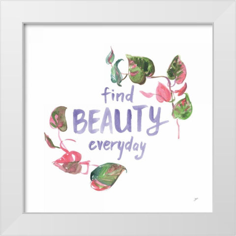 Growing Beauty I White Modern Wood Framed Art Print by Panganiban, Karyn