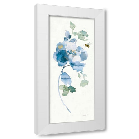 Blues of Summer III Gilded Panel White Modern Wood Framed Art Print by Nai, Danhui