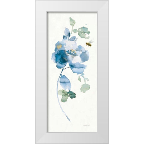Blues of Summer III Gilded Panel White Modern Wood Framed Art Print by Nai, Danhui
