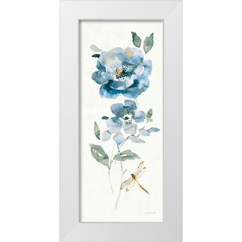 Blues of Summer IV Gilded Panel White Modern Wood Framed Art Print by Nai, Danhui