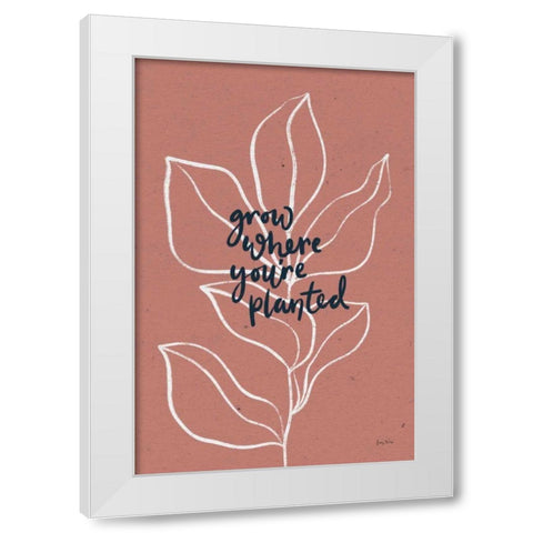 Balance II Leaves White Modern Wood Framed Art Print by Thorns, Becky