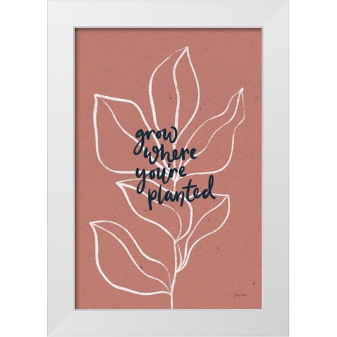 Balance II Leaves White Modern Wood Framed Art Print by Thorns, Becky