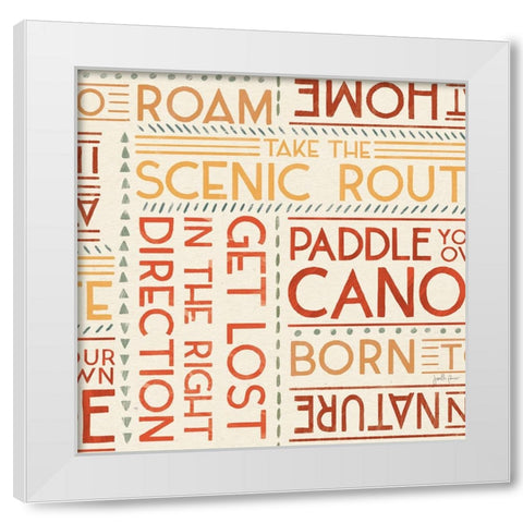 Born to Roam Pattern VB White Modern Wood Framed Art Print by Penner, Janelle