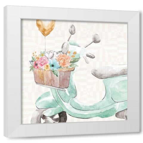 World Tour IX White Modern Wood Framed Art Print by June, Dina