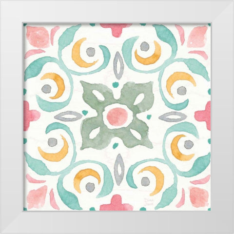 World Tour Pattern VIII White Modern Wood Framed Art Print by June, Dina