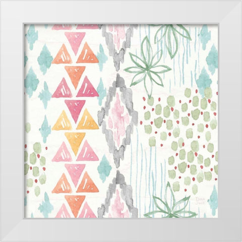 World Tour Pattern IXA White Modern Wood Framed Art Print by June, Dina