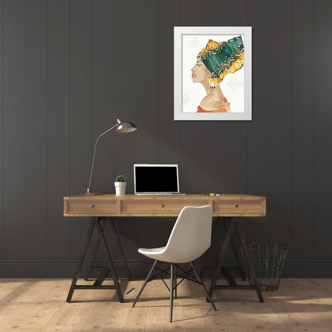 African Flair VII White Modern Wood Framed Art Print by Tavoletti, Anne