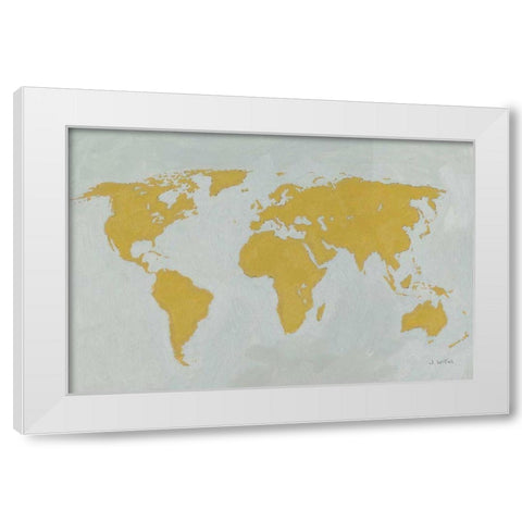 Golden World White Modern Wood Framed Art Print by Paschke, Chris
