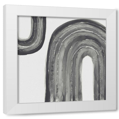 Gray Rainbow I White Modern Wood Framed Art Print by Paschke, Chris