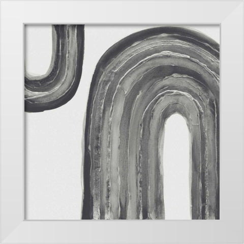 Gray Rainbow I White Modern Wood Framed Art Print by Paschke, Chris