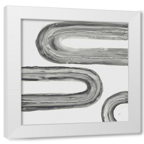 Gray Rainbow V White Modern Wood Framed Art Print by Paschke, Chris