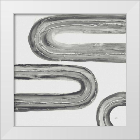 Gray Rainbow V White Modern Wood Framed Art Print by Paschke, Chris