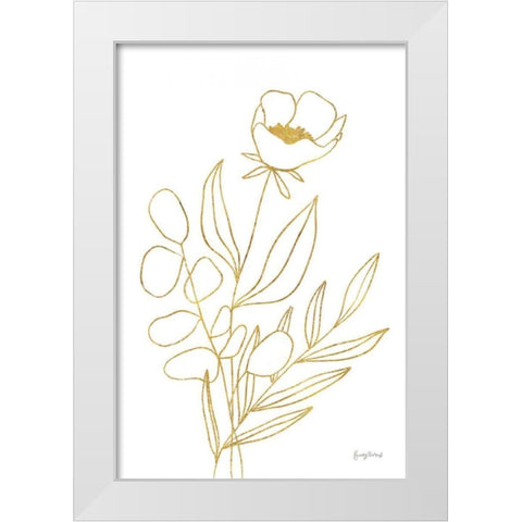 Rooted Florals IV Gold White Modern Wood Framed Art Print by Thorns, Becky