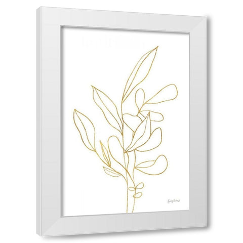 Rooted Florals V Gold White Modern Wood Framed Art Print by Thorns, Becky