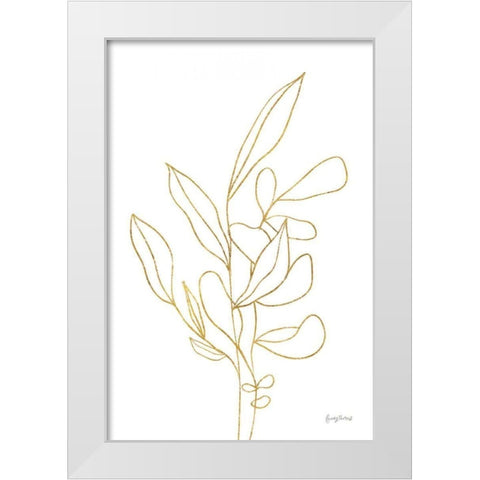 Rooted Florals V Gold White Modern Wood Framed Art Print by Thorns, Becky