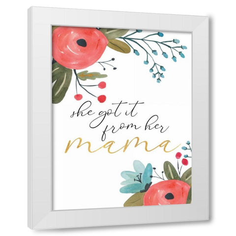 Romantic Floral VI Sentiment White Modern Wood Framed Art Print by Wild Apple Portfolio