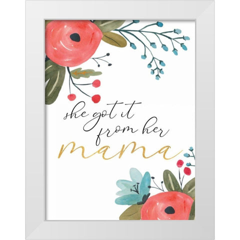 Romantic Floral VI Sentiment White Modern Wood Framed Art Print by Wild Apple Portfolio