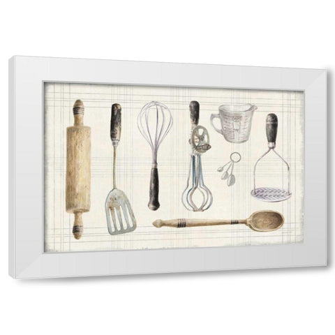 Floursack Kitchen IX Dark White Modern Wood Framed Art Print by Nai, Danhui