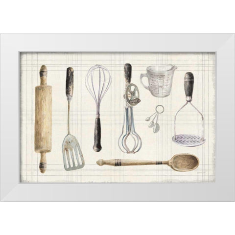 Floursack Kitchen IX Dark White Modern Wood Framed Art Print by Nai, Danhui