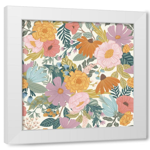September Sweetness Pattern VIIA White Modern Wood Framed Art Print by Marshall, Laura