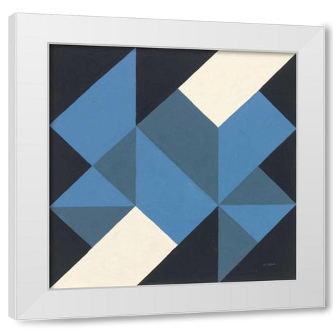 Triangles I White Modern Wood Framed Art Print by Schick, Mike