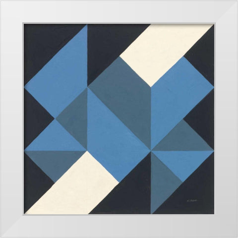 Triangles I White Modern Wood Framed Art Print by Schick, Mike