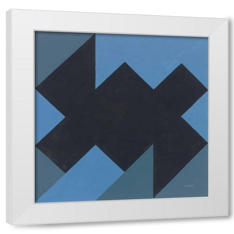Triangles II White Modern Wood Framed Art Print by Schick, Mike