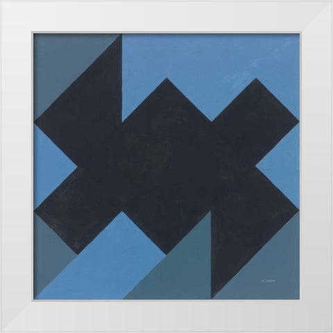 Triangles II White Modern Wood Framed Art Print by Schick, Mike