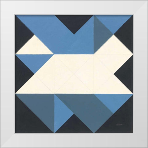 Triangles III White Modern Wood Framed Art Print by Schick, Mike