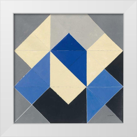 Triangles IV White Modern Wood Framed Art Print by Schick, Mike